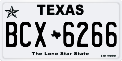 TX license plate BCX6266