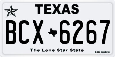TX license plate BCX6267
