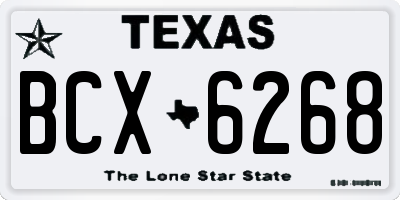 TX license plate BCX6268