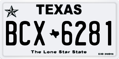 TX license plate BCX6281