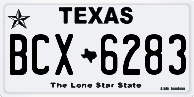 TX license plate BCX6283