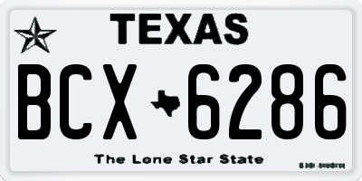 TX license plate BCX6286