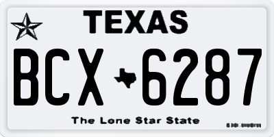 TX license plate BCX6287