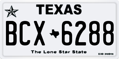TX license plate BCX6288