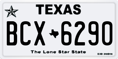 TX license plate BCX6290