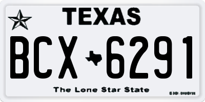 TX license plate BCX6291