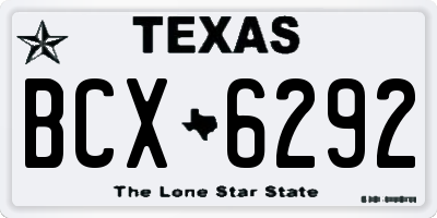 TX license plate BCX6292