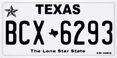 TX license plate BCX6293