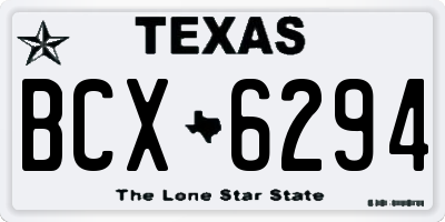 TX license plate BCX6294