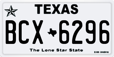 TX license plate BCX6296