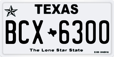 TX license plate BCX6300
