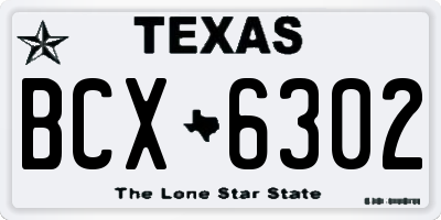 TX license plate BCX6302