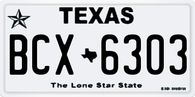 TX license plate BCX6303