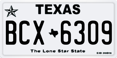 TX license plate BCX6309
