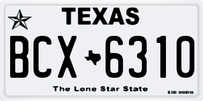 TX license plate BCX6310