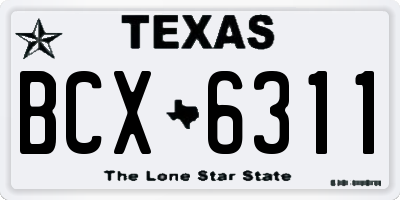TX license plate BCX6311