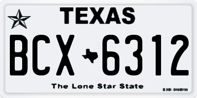 TX license plate BCX6312