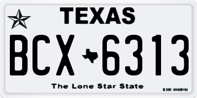 TX license plate BCX6313