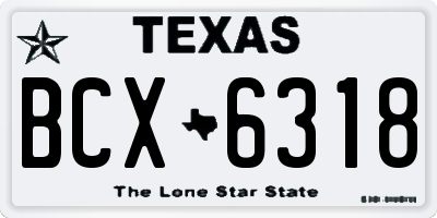 TX license plate BCX6318