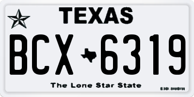TX license plate BCX6319