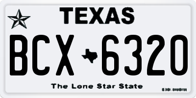 TX license plate BCX6320