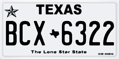 TX license plate BCX6322