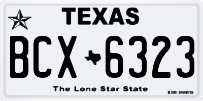 TX license plate BCX6323