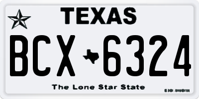 TX license plate BCX6324