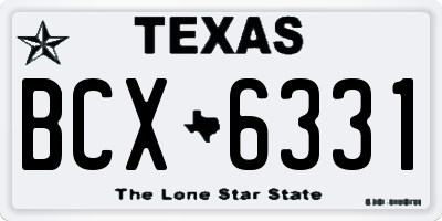TX license plate BCX6331