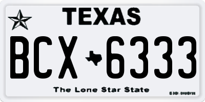 TX license plate BCX6333