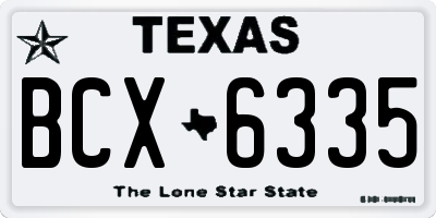 TX license plate BCX6335