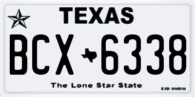 TX license plate BCX6338