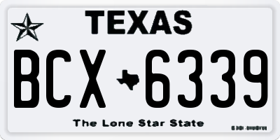 TX license plate BCX6339