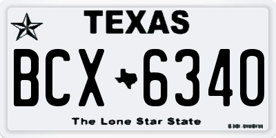 TX license plate BCX6340