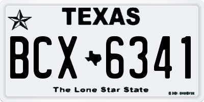 TX license plate BCX6341