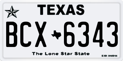 TX license plate BCX6343