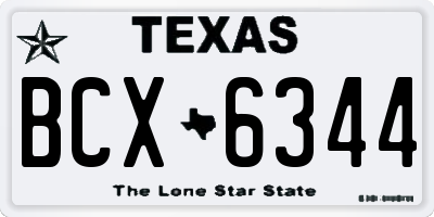 TX license plate BCX6344