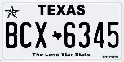 TX license plate BCX6345