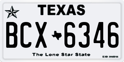 TX license plate BCX6346