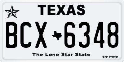 TX license plate BCX6348