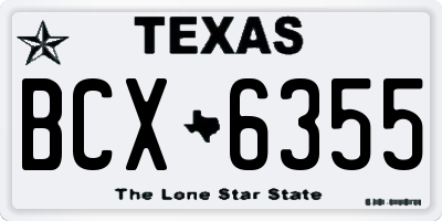 TX license plate BCX6355