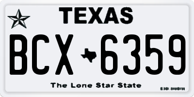 TX license plate BCX6359