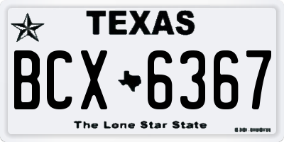 TX license plate BCX6367
