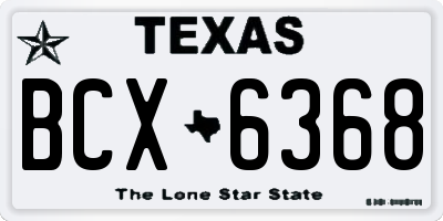 TX license plate BCX6368