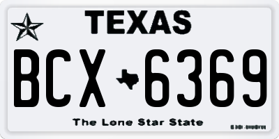 TX license plate BCX6369