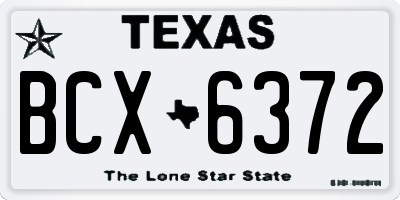 TX license plate BCX6372