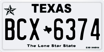 TX license plate BCX6374