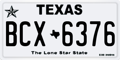 TX license plate BCX6376
