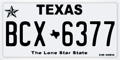 TX license plate BCX6377