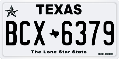 TX license plate BCX6379